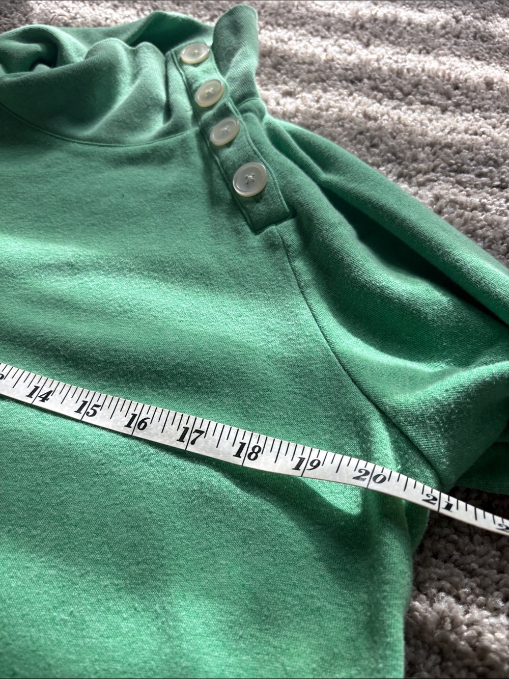 J. Crew Green Button-Shoulder Sweatshirt with Side Buttons Medium 🤩 - Picture 5 of 6